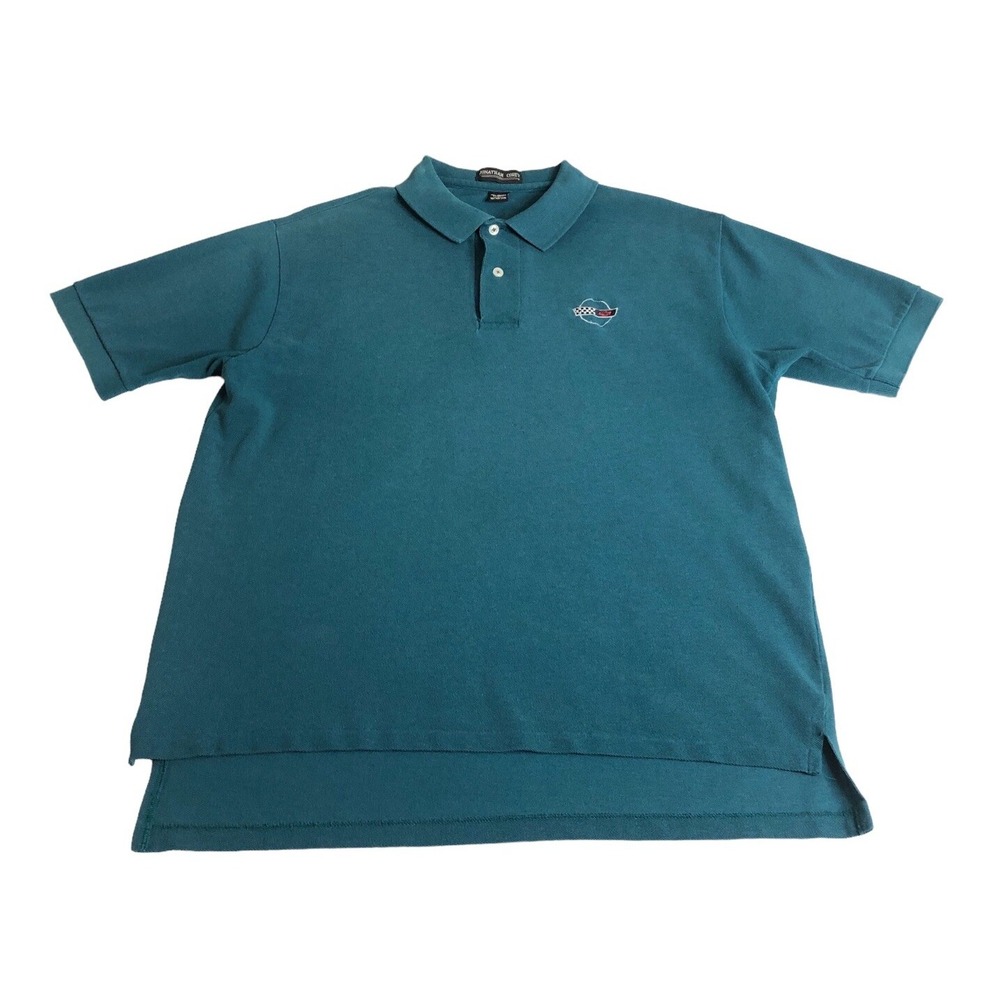 Vintage Jonathan Corey Chevy Polo Shirt Mens L Green Chevrolet Embroidered USA